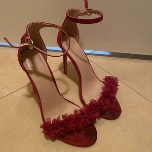 Maroon Flower Heels